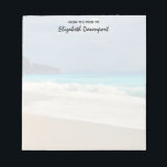 Bloc-note Belle Turquoise Bleue Mer Tropicale Photographie<br><div class="desc">Un bloc-notes avec une belle photo représentant une mer bleu turquoise et une plage de sable avec des vagues de surf mousse.</div>