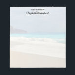 Bloc-note Belle Turquoise Bleue Mer Tropicale Photographie<br><div class="desc">Un bloc-notes avec une belle photo représentant une mer bleu turquoise et une plage de sable avec des vagues de surf mousse.</div>