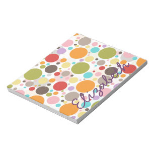 Bloc-note Belles bulles colorées tendance girly pois