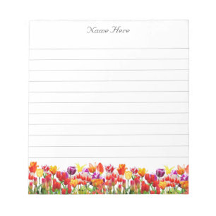 Bloc-note Belles fleurs de tulipe multicolore