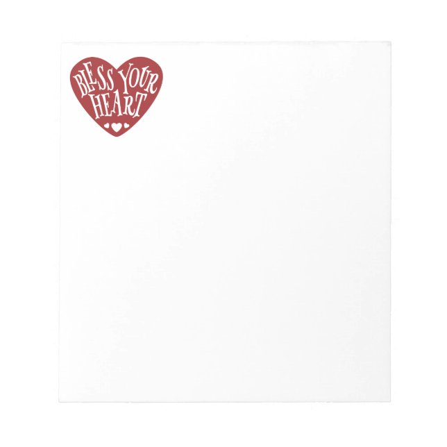 Bloc-note Bénissez votre coeur dans votre coeur (Devant)