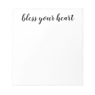 Bloc-note Bénissez votre coeur Script noir