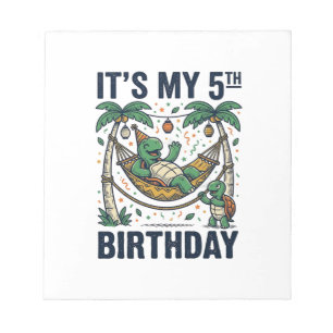 Bloc-note Berceau de tortue pour 5ème anniversaire Gravure v