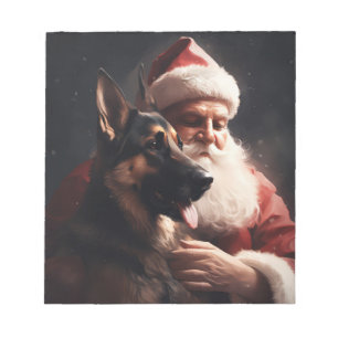 Bloc-note Berger Allemand avec le Père Noël Festif de Noël