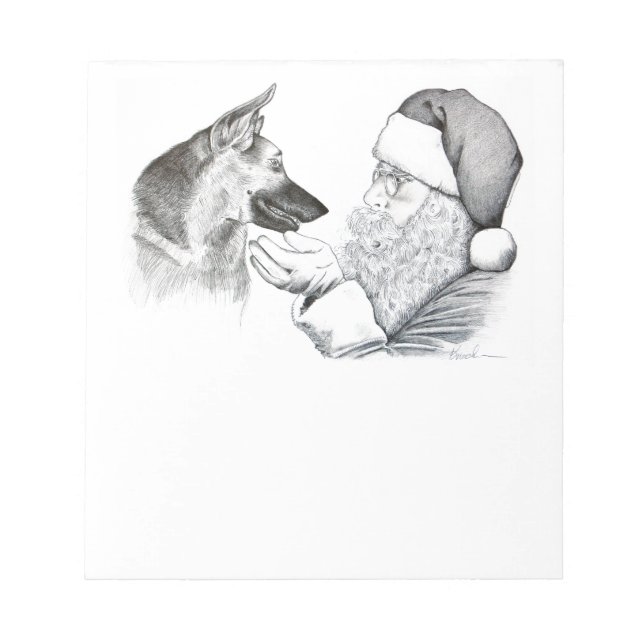 Bloc-note Berger allemand et Père Noël (Devant)