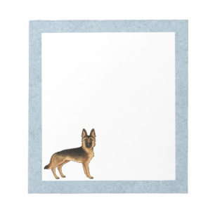 Bloc-note Berger Allemand noir et feu dessin animé GSD Chien