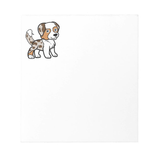 Bloc-note Berger américain miniature rouge merle avec queue (Devant)