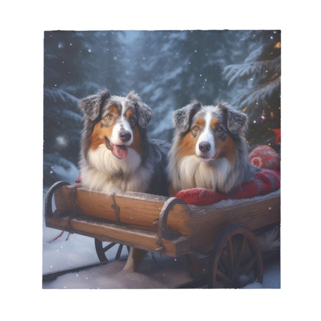 Bloc-note Berger Australien Traîneau de Neige Noël Décoratio (Devant)