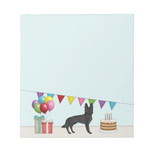 Bloc-note Berger noir allemand GSD Chien coloré Anniversaire
