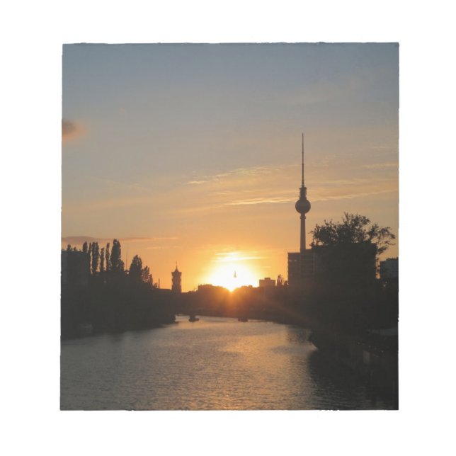 Bloc-note Berlin Allemagne Skyline Night Carte Postale Ferns (Devant)