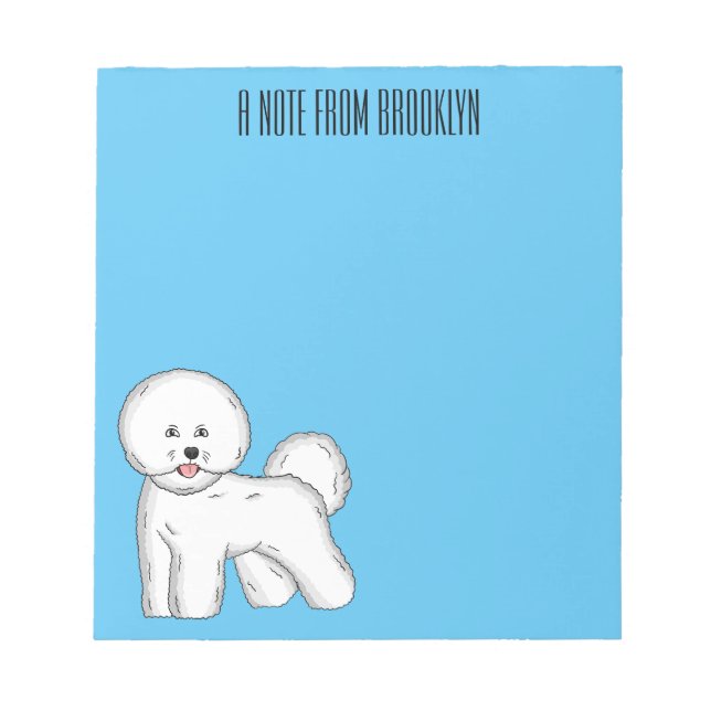 Bloc-note Bichon frise dog dessin animé (Devant)