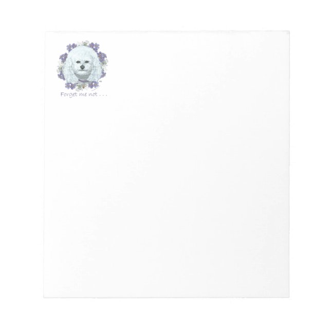 Bloc-note Bichon Frise - Ne m'oubliez pas (Devant)