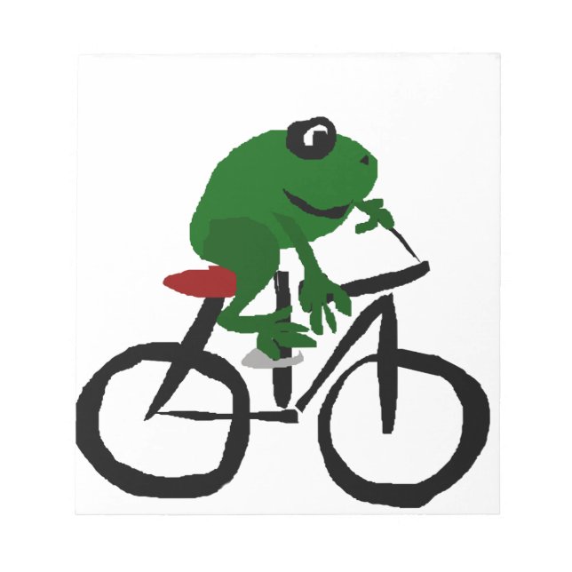 Bloc-note Bicyclette à équitation de grenouille verte amusan (Devant)