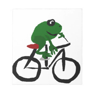 Bloc-note Bicyclette drôle d'équitation de grenouille verte