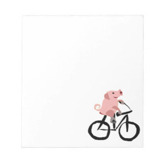 Bloc-note Bicyclette pour équitation de cochon rose amusant