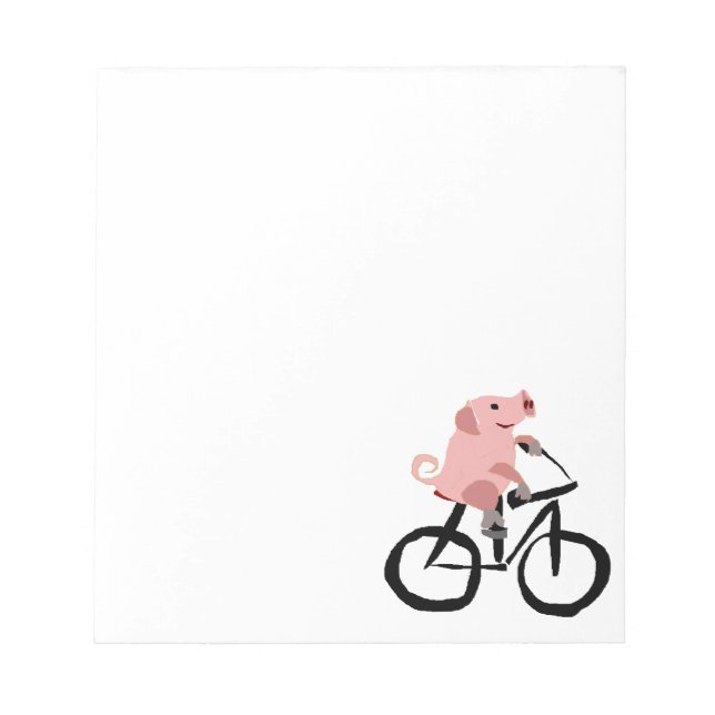 Bloc-note Bicyclette pour équitation de cochon rose amusant (Devant)