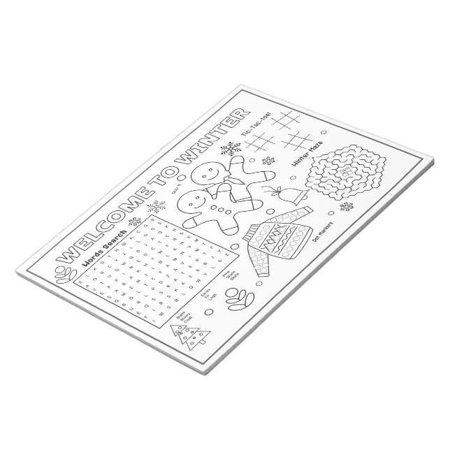 Bloc-note Bienvenue à l'activité d'hiver pour enfants (Incliné)