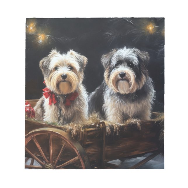 Bloc-note Biewer Terrier enneigé Traîneau Décor Noël (Devant)