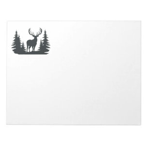 Bloc-note Big Buck Parmi Pine Trees Vector