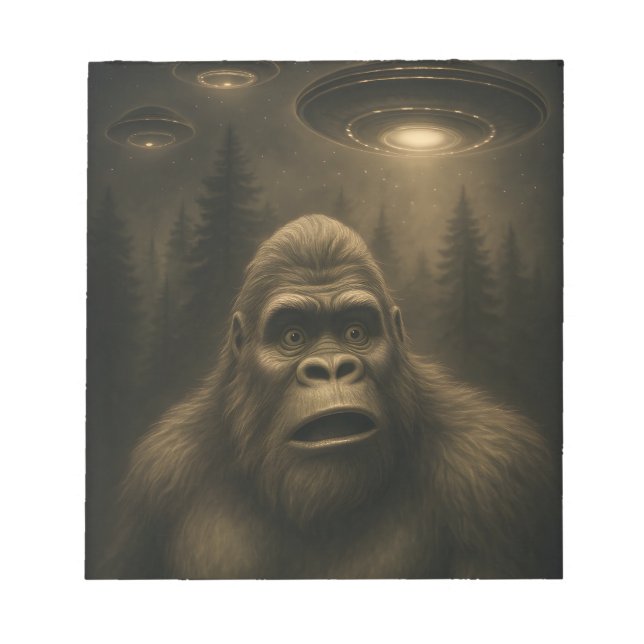 Bloc-note Bigfoot Sasquatch Alien UFO Funny (Devant)
