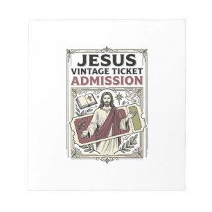Bloc-note Billet d'admission vintage Jésus Billet d'admissio
