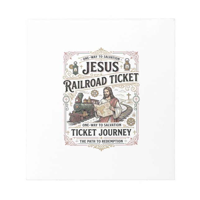 Bloc-note Billet de train Jésus Voyage Billet de train Jésus (Devant)