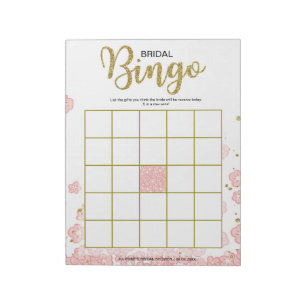 Bloc-note Bingo Mariage Floral Rose