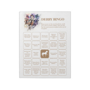 Bloc-note Bingo Party Derby de Cheval Élégant
