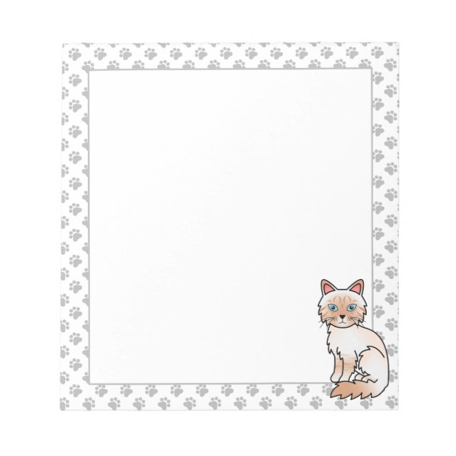 Bloc-note Birman / Ragdoll Tabby au point rouge - Chat et pa (Devant)