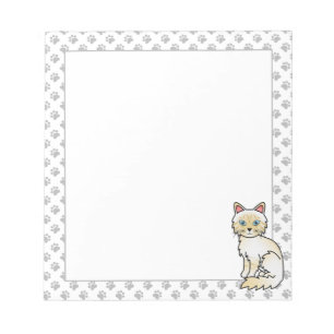 Bloc-note Birman / Ragdoll Tabby Point Crème Patte Chat Mign