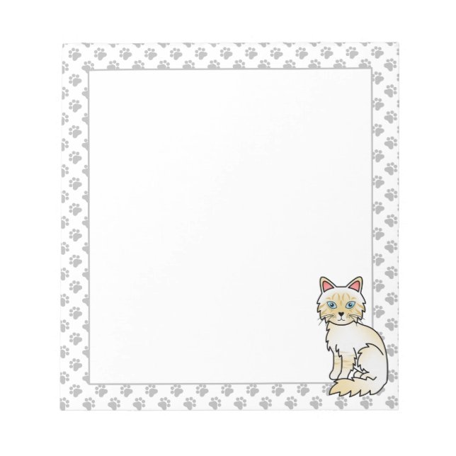 Bloc-note Birman / Ragdoll Tabby Point Crème Patte Chat Mign (Devant)
