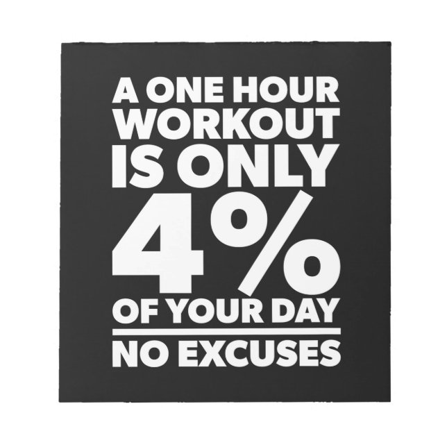 Bloc-note Birthday Gift One Hour Workout No Excuses (Devant)