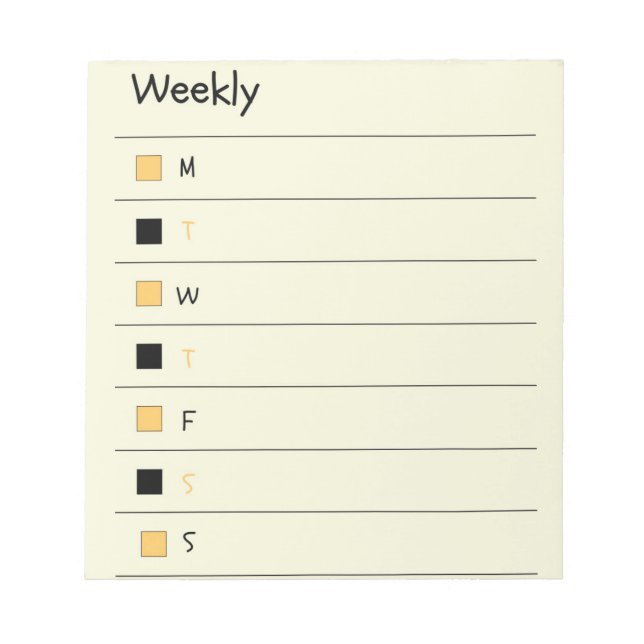 Bloc-note Black and Yellow Weekly Bold & Stylish Planner (Devant)