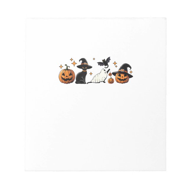 Bloc-note Black Cat Halloween Pumpkin Boo Ghost Witch Spooky (Devant)