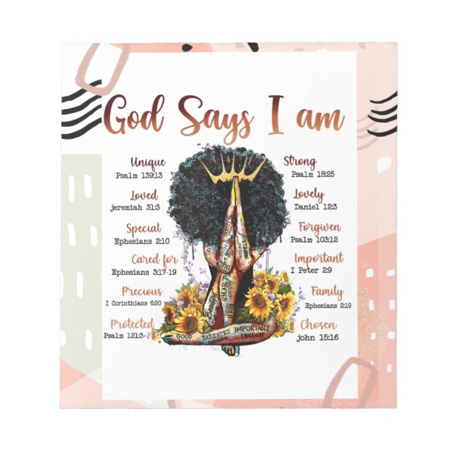 Bloc-note Black Queen Melanin Femme Peau Brown Sista Magie (Devant)