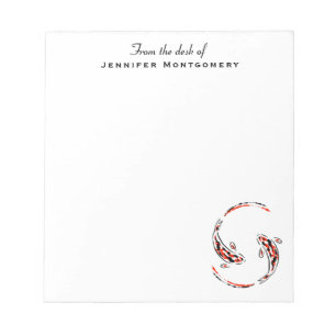 Bloc-note Black & Red Japanese Koi Fish Artistic