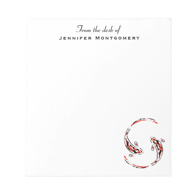 Bloc-note Black & Red Japanese Koi Fish Artistic (Devant)