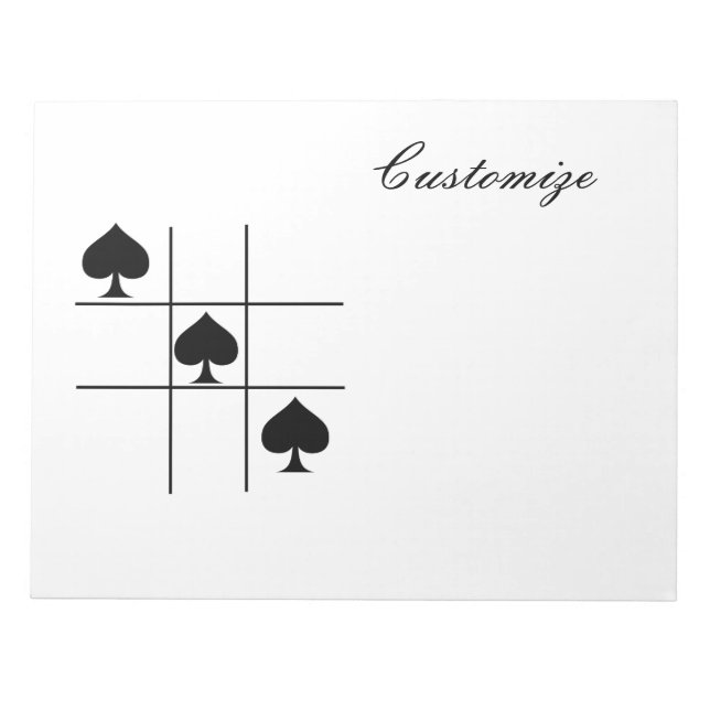 Bloc-note Black Spades Tic Tac Toe Thunder_Cove (Devant)