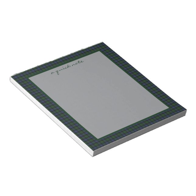 Bloc-note Black Watch Weathered Original Scottish Tartan  (Incliné)