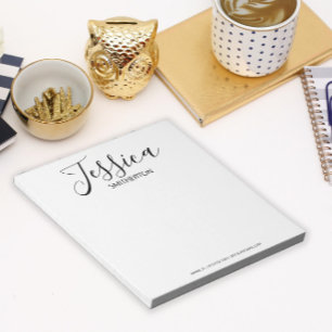 Bloc-note Black White Full Nom Trendy Stylish