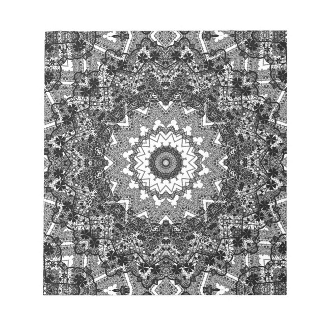 Bloc-note Black white, openwork, mandala (Devant)