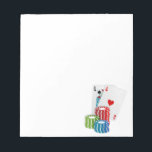 Bloc-note Blackjack avec jetons de poker<br><div class="desc">Au magasin *Las Vegas Icons*, vous trouverez des designs incluant certains des sites les plus populaires de Las Vegas, y compris l'Affiche de bienvenue Las Vegas, des puces de poker simulées, des tables de dés et de craps. ***** Blackjack avec Bloc-notes de puces de poker par #LasVegasIcons à #Zazzle #Gravityx9...</div>