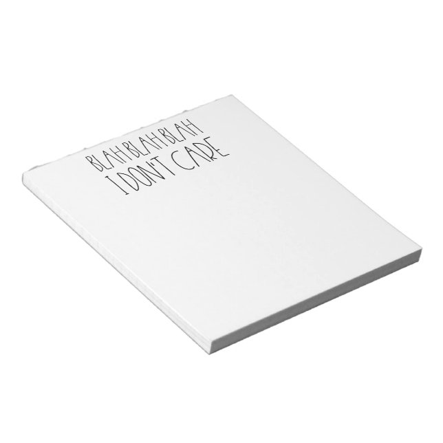 Bloc-note Blah blah blah, je me fiche de sarcasme (Incliné)