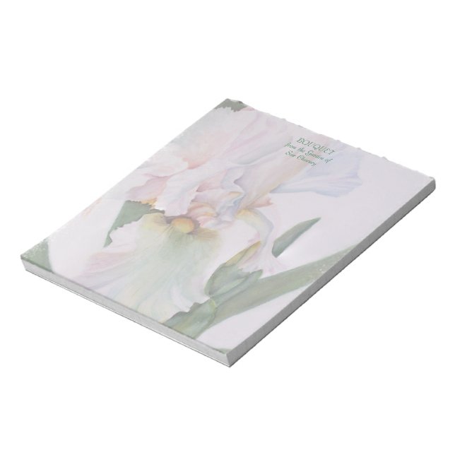 BLOC-NOTE BLANC IRIS WATERCOLOR FLOWER NOTE PAD (Tourné)