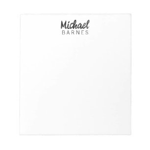 Bloc-note Blanc Minimaliste Classique Élégant Simple