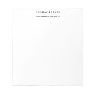 Bloc-note Blanc Minimaliste Élégant Classique Simple