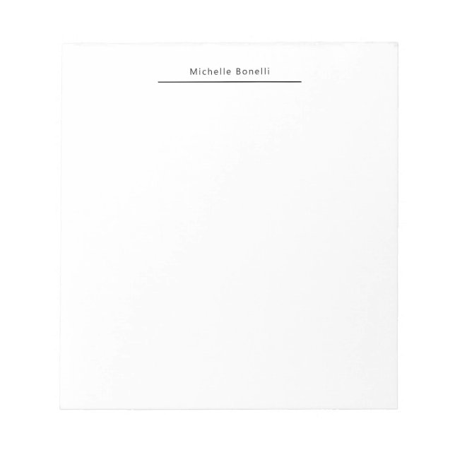 Bloc-note Blanc minimaliste moderne professionnel (Devant)