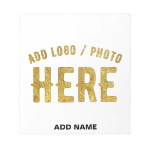 BLOC-NOTE BLANC PERSONNALISABLE MODERNE DE MARQUE VÉRIFIÉ ST