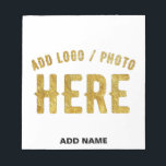 BLOC-NOTE BLANC PERSONNALISABLE MODERNE ET DE STYLE, MARQUE<br><div class="desc">C'EST UN DESIGN QUI CONVIENT À TOUT LE MONDE.VOUS POUVEZ CHANGER,  REDIMENSIONNER OU AJOUTER LOGO,  PHOTO,  TEXTE ET COULEURS COMME VOUS LE SOUHAITEZ.MERCI.</div>