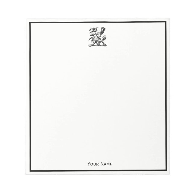 Bloc-note Blason Rose & Chardon Armoiries Blason Emblème (Devant)
